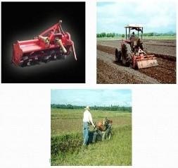 Several pictures of a farmer working in a field
Description automatically generated