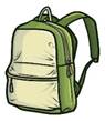 Illustration De Dessin Animé De Sac à Dos Vert Clair Moderne Drôle |  Vecteur Premium