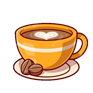 Free Vector | Coffee love foam with beans cartoon icon illustration.